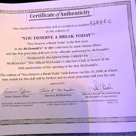 McMEMORIES~ RARE~FIRST EDITION~SEALED~1995 - Picture 3 of 6